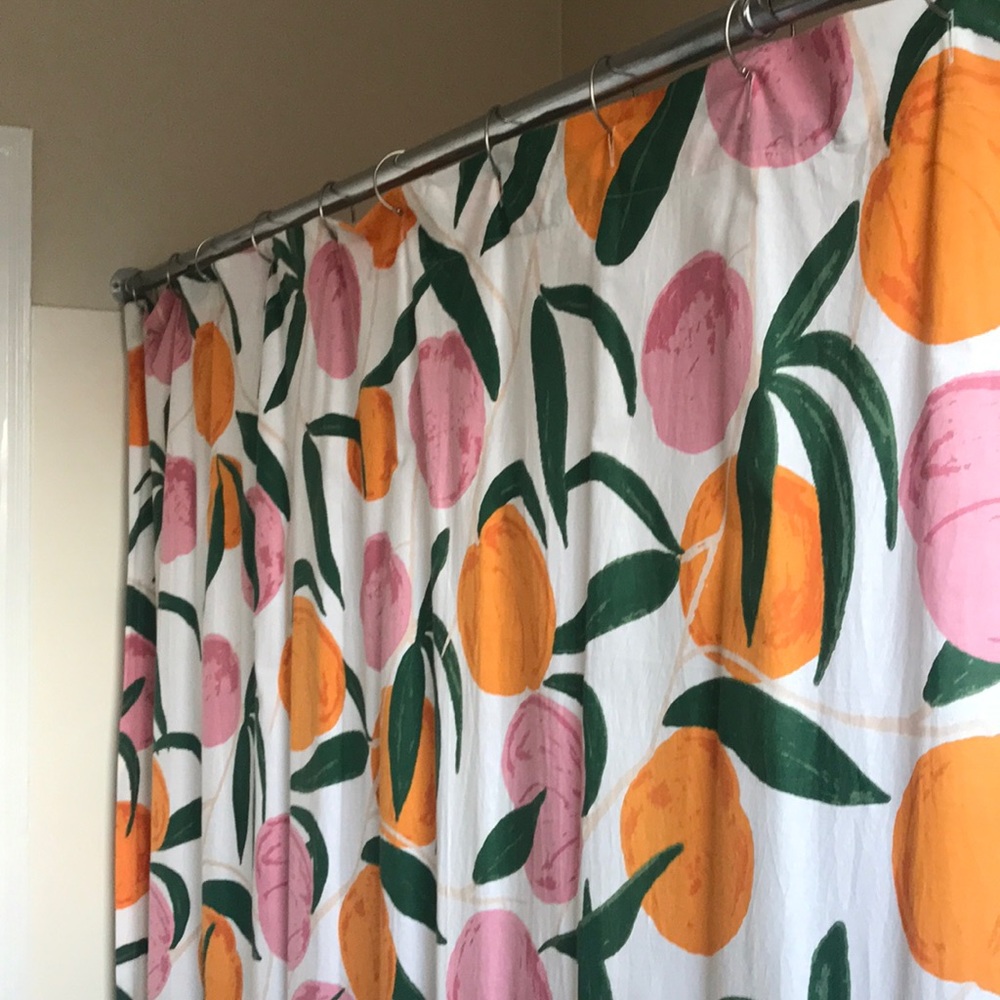 Urban Outfitters peach shower curtain